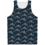 Dolphin Dot Pattern Print Men's Tank Top