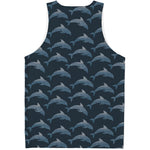 Dolphin Dot Pattern Print Men's Tank Top