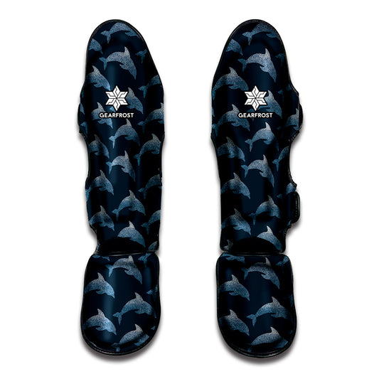 Dolphin Dot Pattern Print Muay Thai Shin Guard