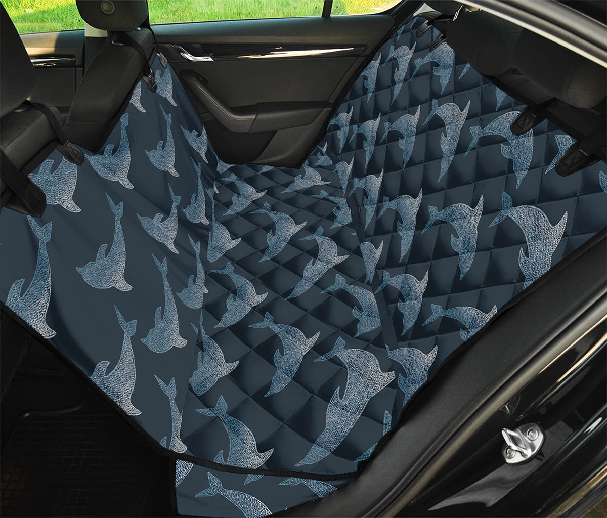 Dolphin Dot Pattern Print Pet Car Back Seat Cover