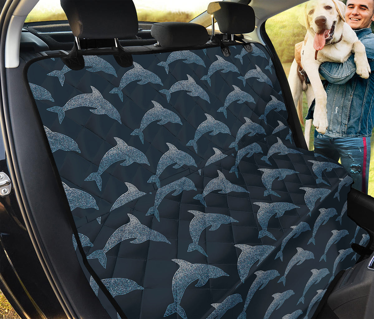 Dolphin Dot Pattern Print Pet Car Back Seat Cover