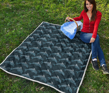Dolphin Dot Pattern Print Quilt
