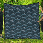 Dolphin Dot Pattern Print Quilt
