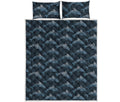 Dolphin Dot Pattern Print Quilt Bed Set