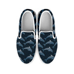 Dolphin Dot Pattern Print White Slip On Shoes