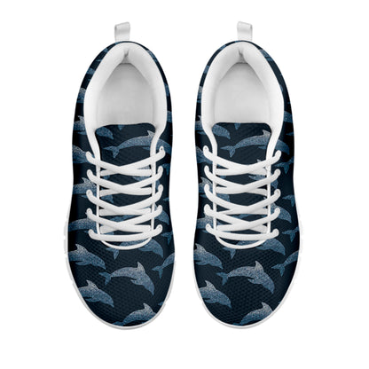 Dolphin Dot Pattern Print White Sneakers