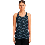 Dolphin Dot Pattern Print Women's Racerback Tank Top
