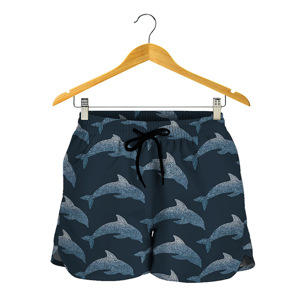 Dolphin Dot Pattern Print Women's Shorts