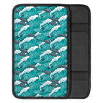 Dolphin Riding Waves Pattern Print Car Center Console Cover