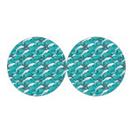 Dolphin Riding Waves Pattern Print Car Coasters