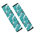 Dolphin Riding Waves Pattern Print Car Seat Belt Covers