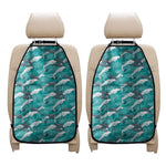 Dolphin Riding Waves Pattern Print Car Seat Organizers