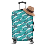 Dolphin Riding Waves Pattern Print Luggage Cover