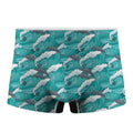Dolphin Riding Waves Pattern Print Men's Boxer Briefs