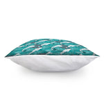 Dolphin Riding Waves Pattern Print Pillow Cover