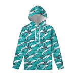 Dolphin Riding Waves Pattern Print Pullover Hoodie