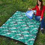 Dolphin Riding Waves Pattern Print Quilt