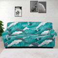 Dolphin Riding Waves Pattern Print Sofa Cover