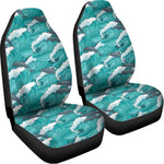 Dolphin Riding Waves Pattern Print Universal Fit Car Seat Covers