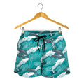 Dolphin Riding Waves Pattern Print Women's Shorts