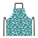 Dolphins In The Ocean Pattern Print Apron