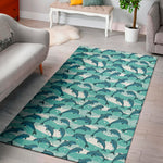 Dolphins In The Ocean Pattern Print Area Rug