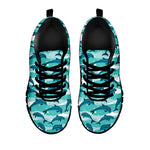 Dolphins In The Ocean Pattern Print Black Sneakers