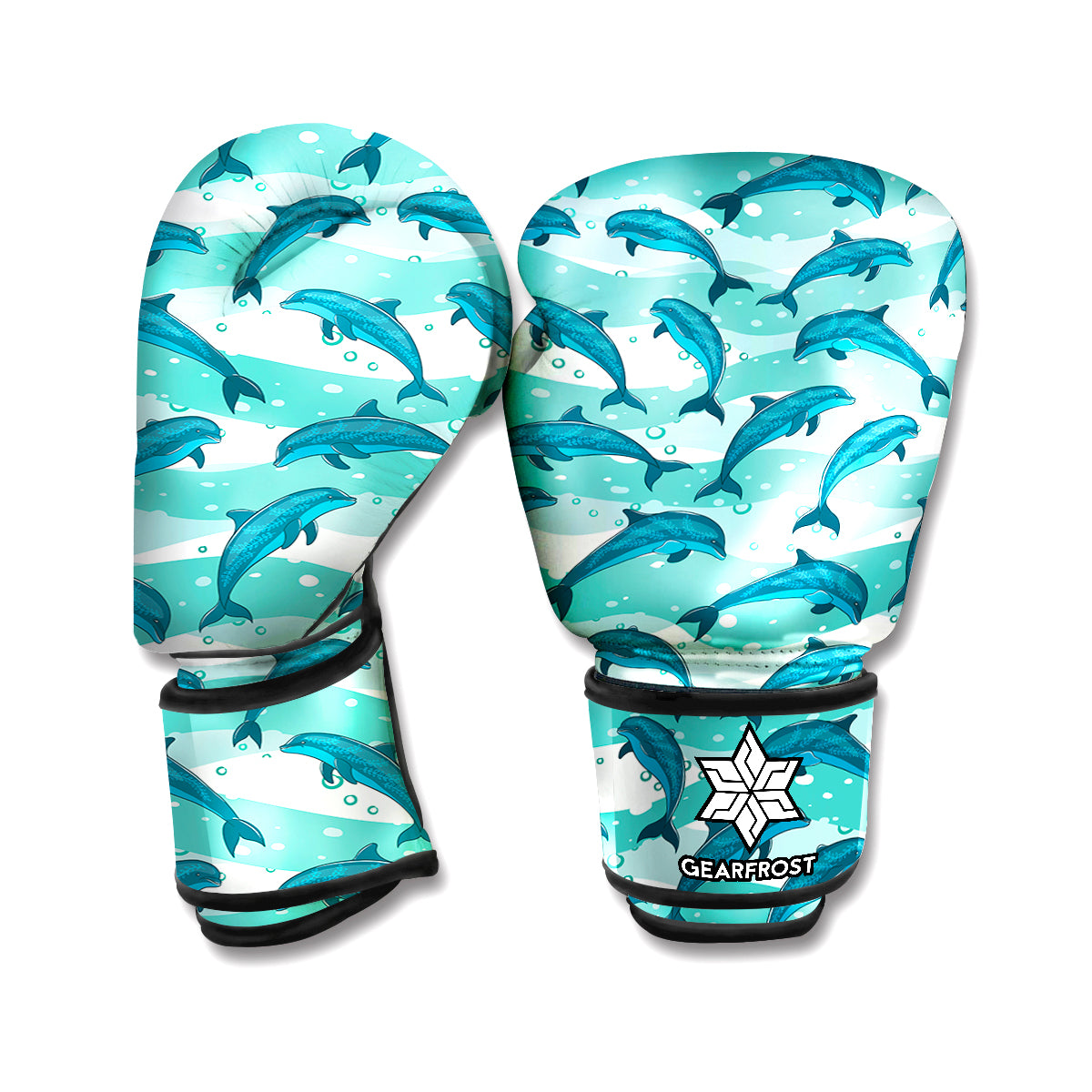 Dolphins In The Ocean Pattern Print Boxing Gloves