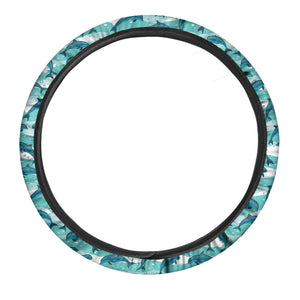 Dolphins In The Ocean Pattern Print Car Steering Wheel Cover