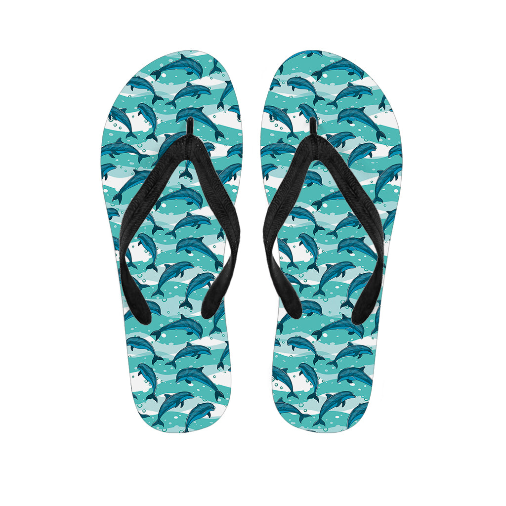 Dolphins In The Ocean Pattern Print Flip Flops