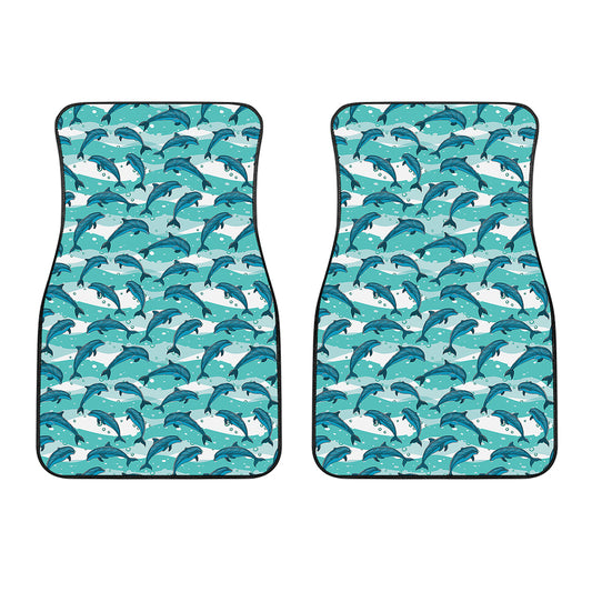 Dolphins In The Ocean Pattern Print Front Car Floor Mats