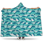Dolphins In The Ocean Pattern Print Hooded Blanket