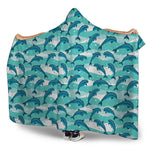 Dolphins In The Ocean Pattern Print Hooded Blanket