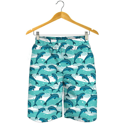 Dolphins In The Ocean Pattern Print Men's Shorts
