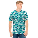 Dolphins In The Ocean Pattern Print Men's T-Shirt