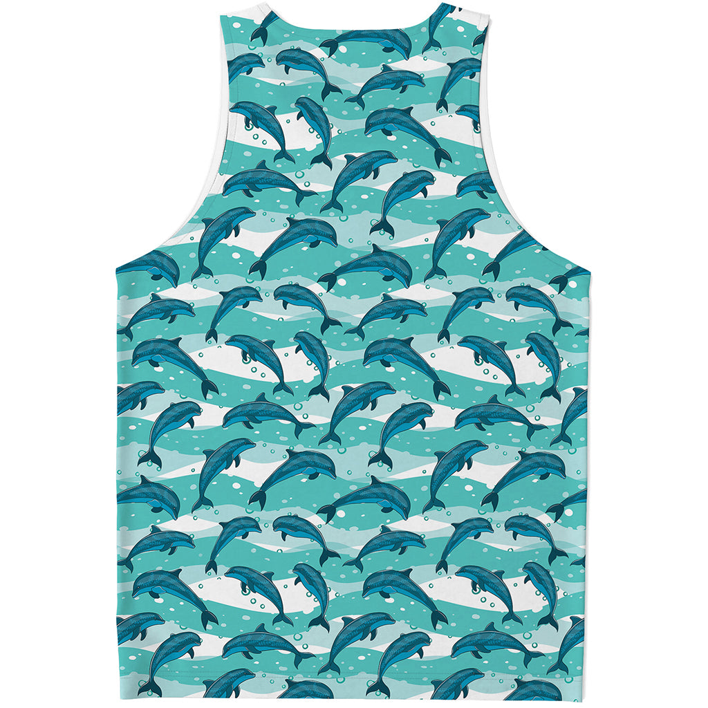 Dolphins In The Ocean Pattern Print Men's Tank Top