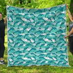 Dolphins In The Ocean Pattern Print Quilt