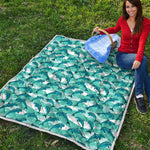 Dolphins In The Ocean Pattern Print Quilt