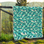 Dolphins In The Ocean Pattern Print Quilt