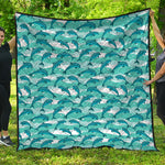 Dolphins In The Ocean Pattern Print Quilt