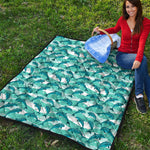 Dolphins In The Ocean Pattern Print Quilt