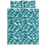 Dolphins In The Ocean Pattern Print Quilt Bed Set