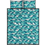 Dolphins In The Ocean Pattern Print Quilt Bed Set