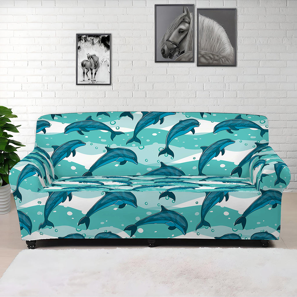 Dolphins In The Ocean Pattern Print Sofa Cover