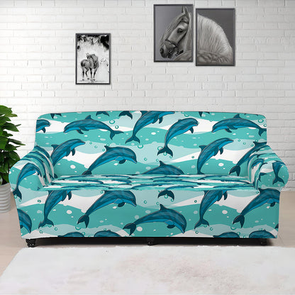 Dolphins In The Ocean Pattern Print Sofa Cover