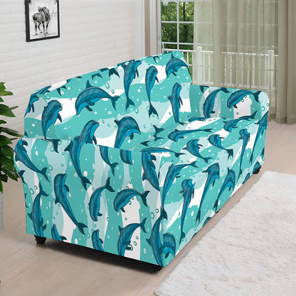 Dolphins In The Ocean Pattern Print Sofa Cover