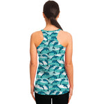 Dolphins In The Ocean Pattern Print Women's Racerback Tank Top