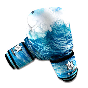 Dolphins Jumping Over Waves Print Boxing Gloves