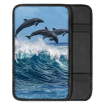 Dolphins Jumping Over Waves Print Car Center Console Cover