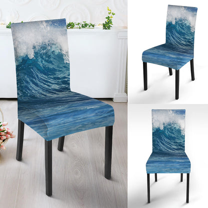 Dolphins Jumping Over Waves Print Dining Chair Slipcover